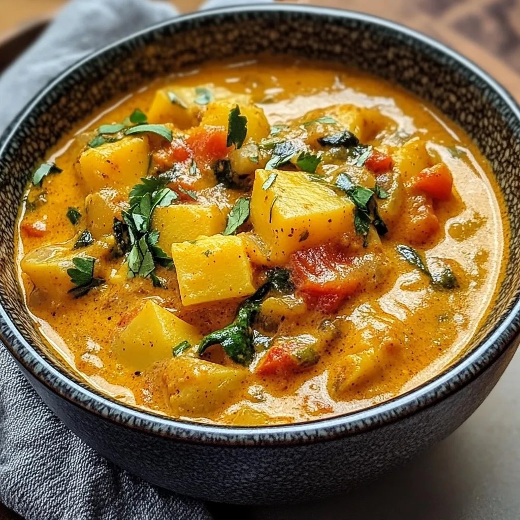 Veganes Süßkartoffel-Curry mit Grünkohl