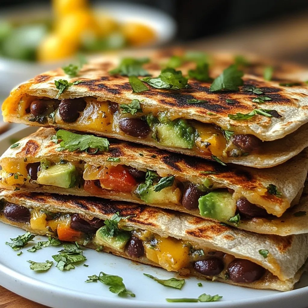 Vegane Quesadillas mit schwarzen Bohnen und Avocado: Ein Unglaublich Ultimatives Rezept für 4 Personen