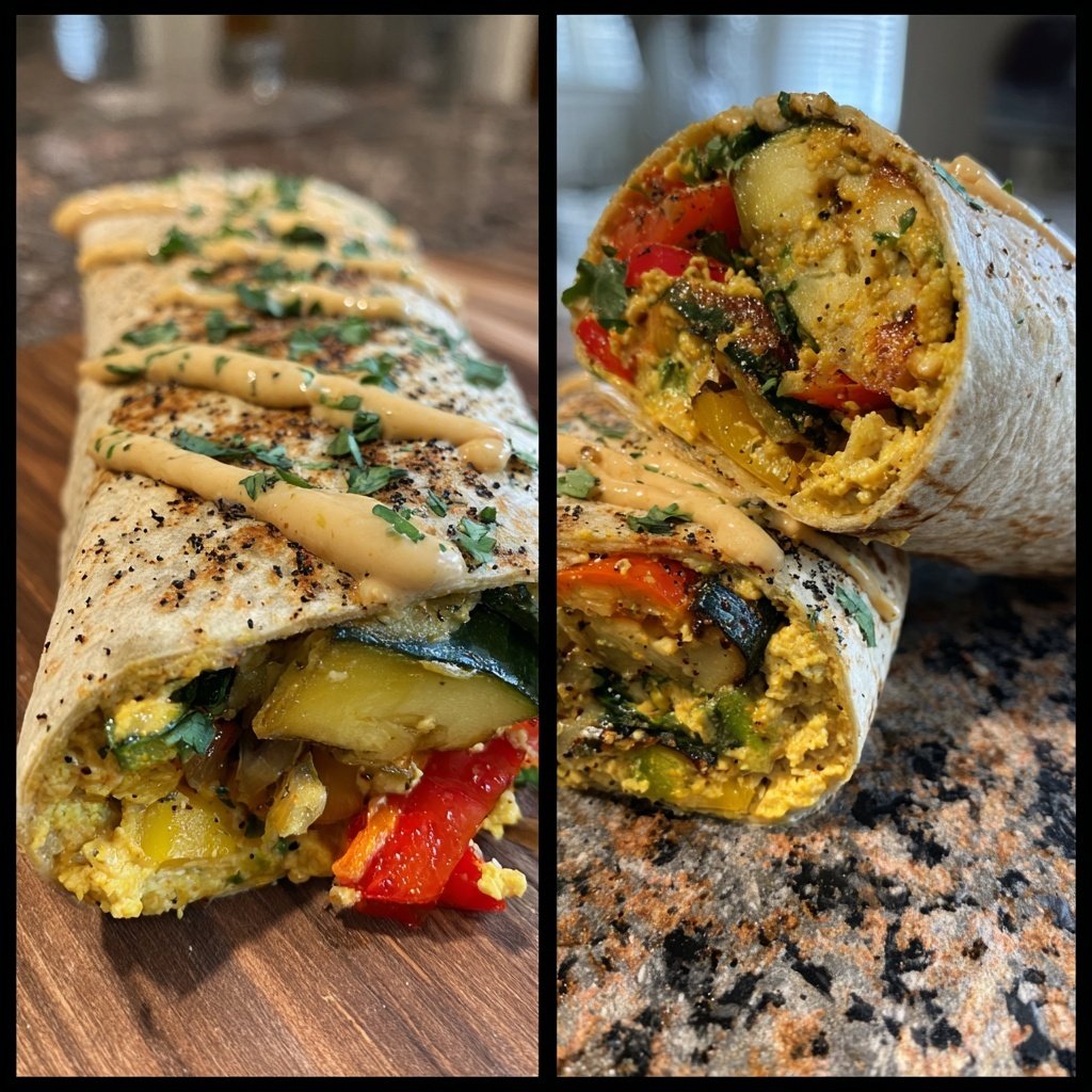 Geröstete Gemüse Hummus Wraps