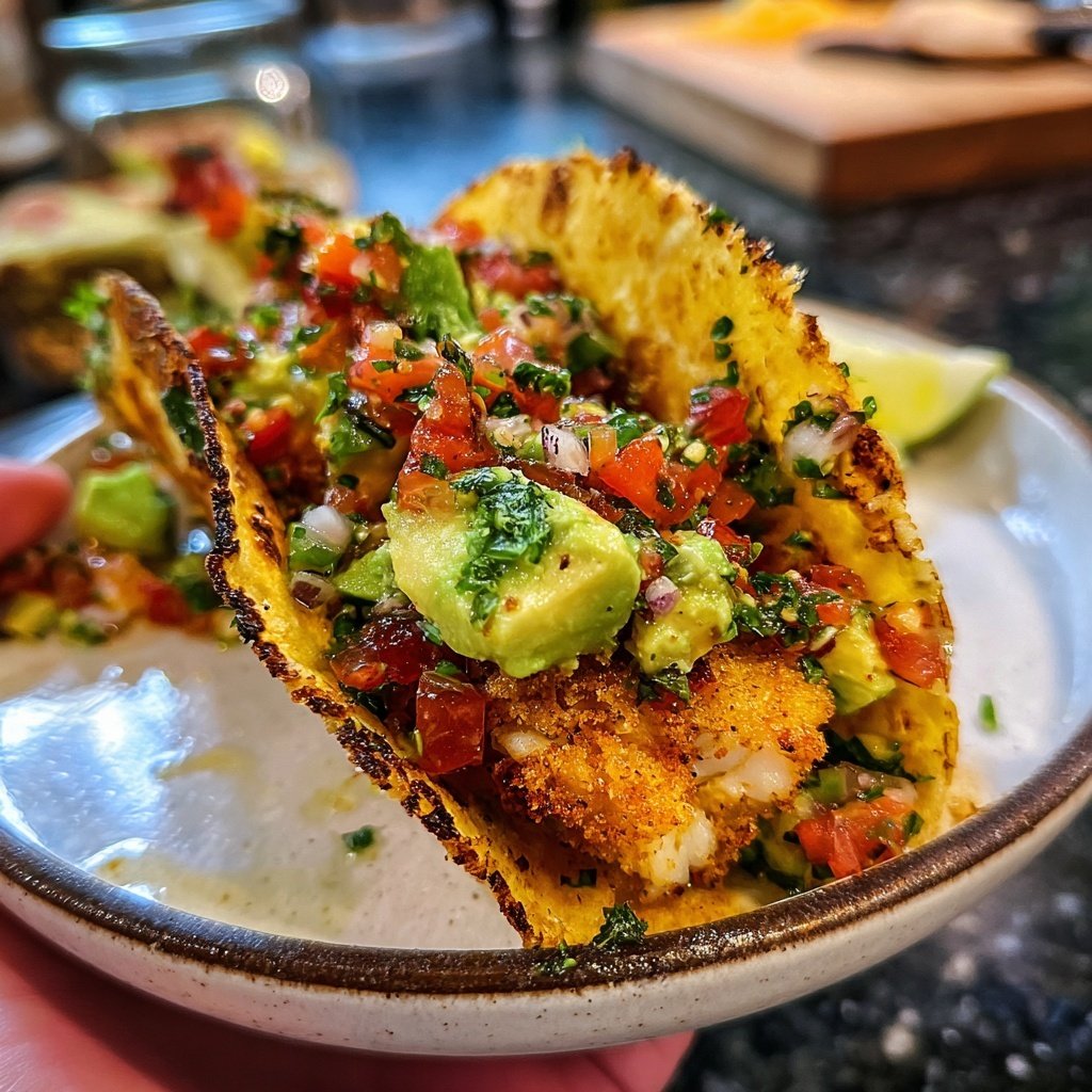 Knusperfisch Taco Schüsseln Avocado