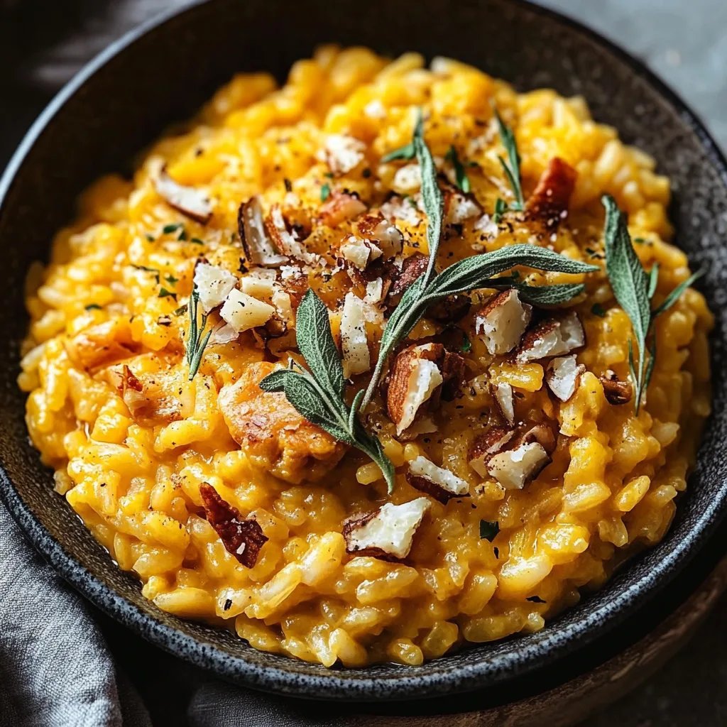 Gerösteter Butternut-Kürbis-Risotto mit Salbei und Pekannüssen