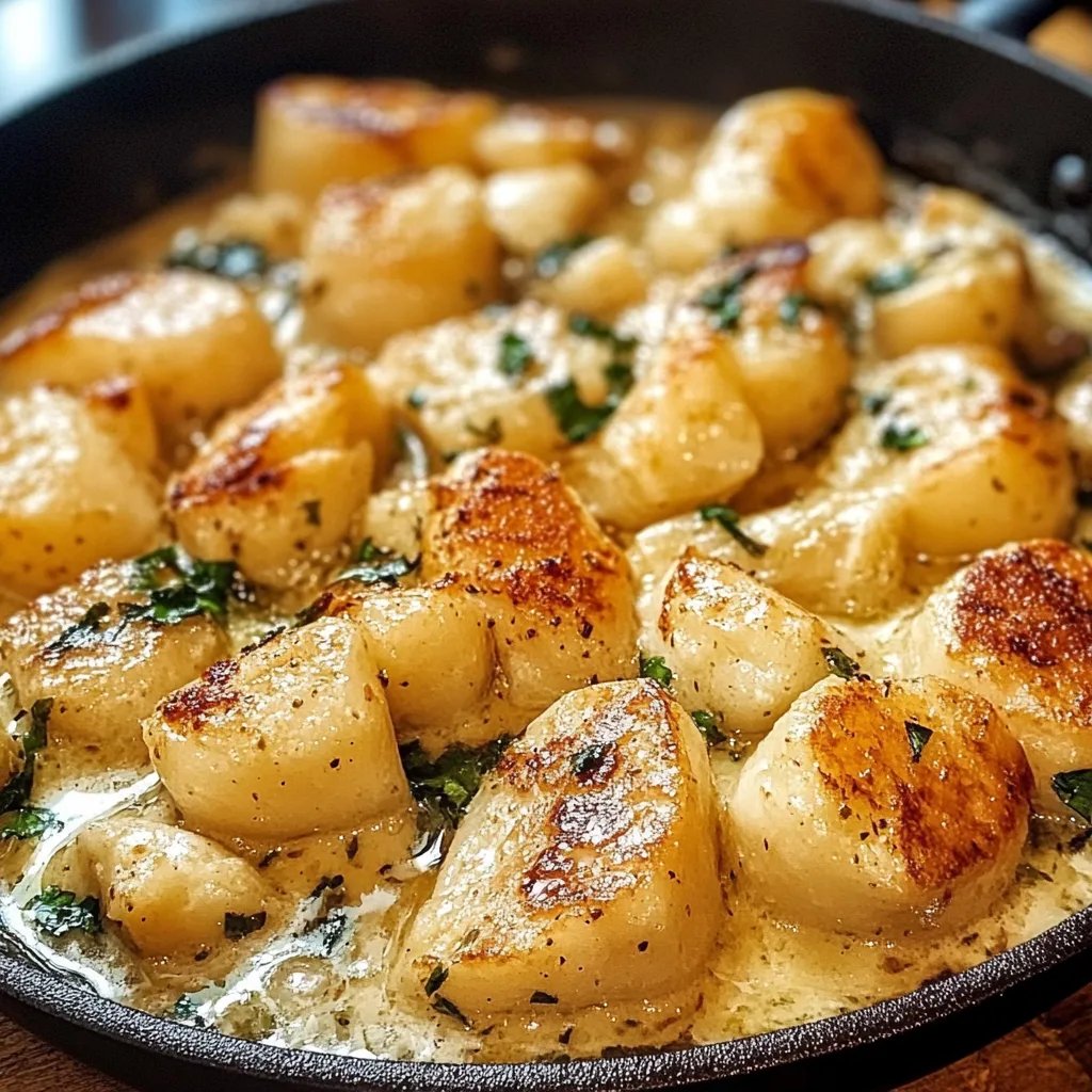 Cremige Knoblauch-Hähnchen-Gnocchi aus einer Pfanne