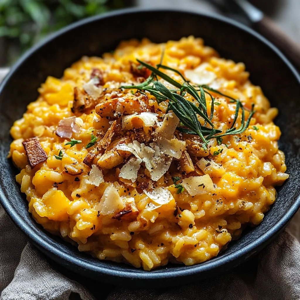 Gerösteter Butternut-Kürbis-Risotto mit Salbei und Pekannüssen