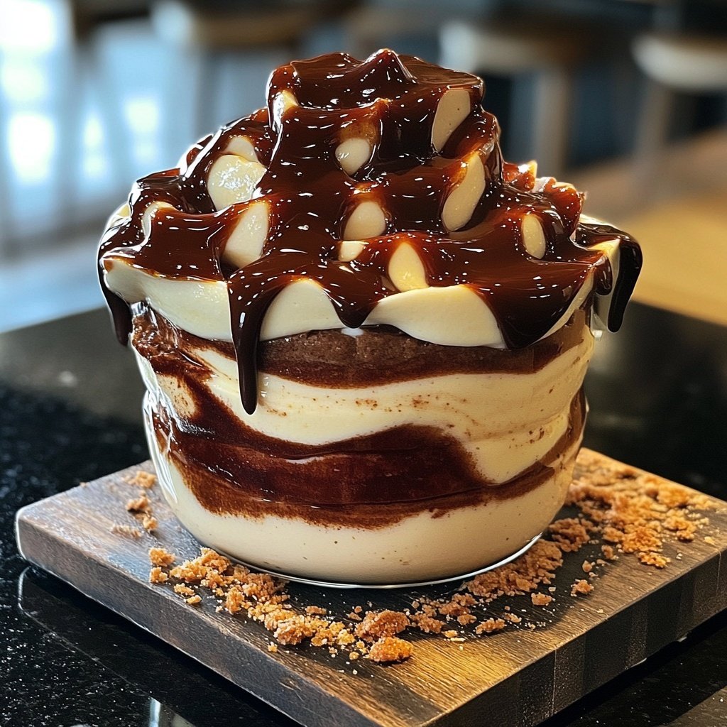 Lebkuchen-Parfait mit Schokoladensauce