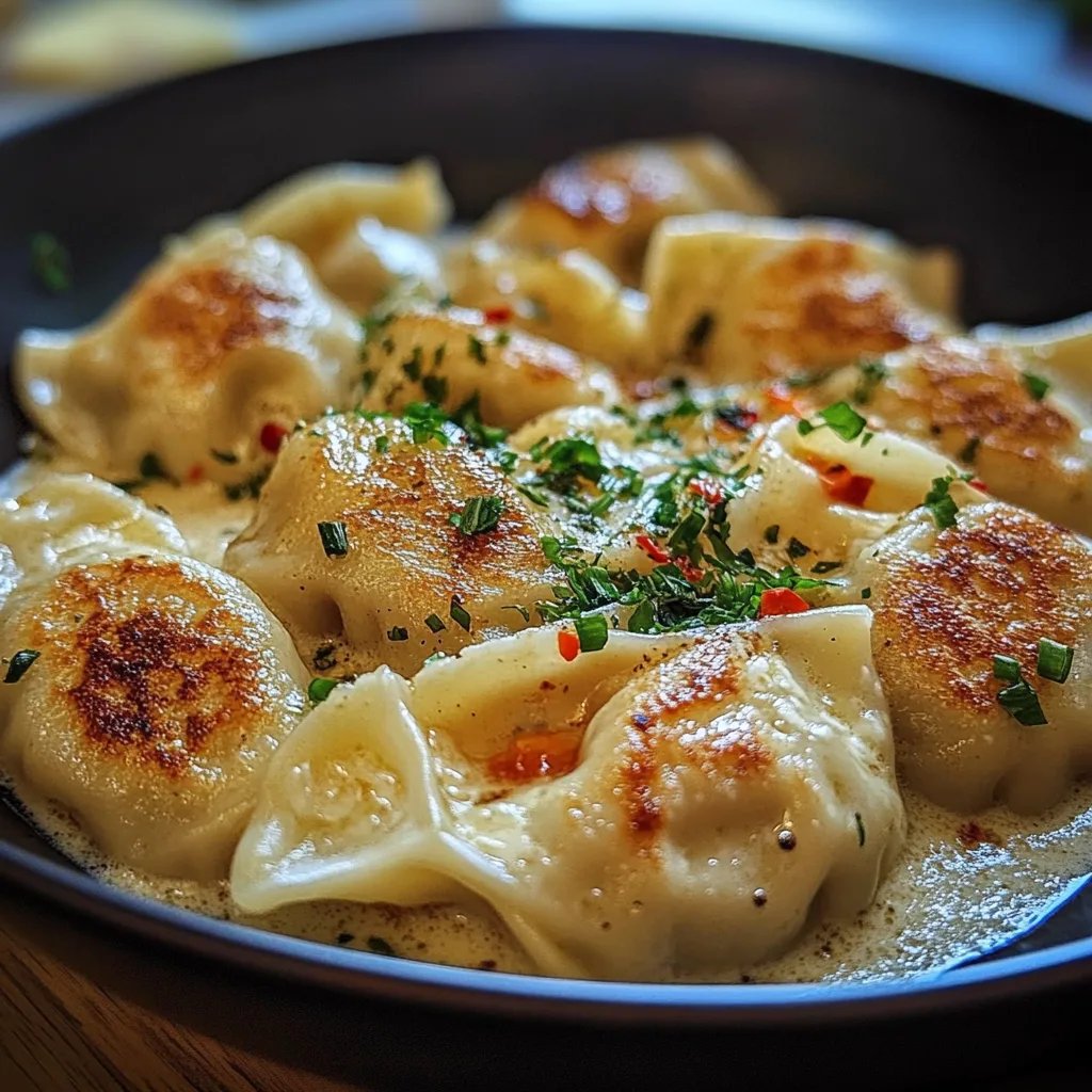 Maultaschen in Käse-Sahne-Sauce