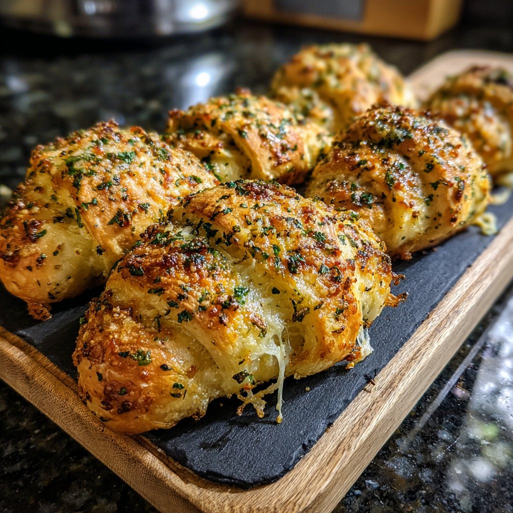 Knoblauch Butter Parmesan Pizza Rollen