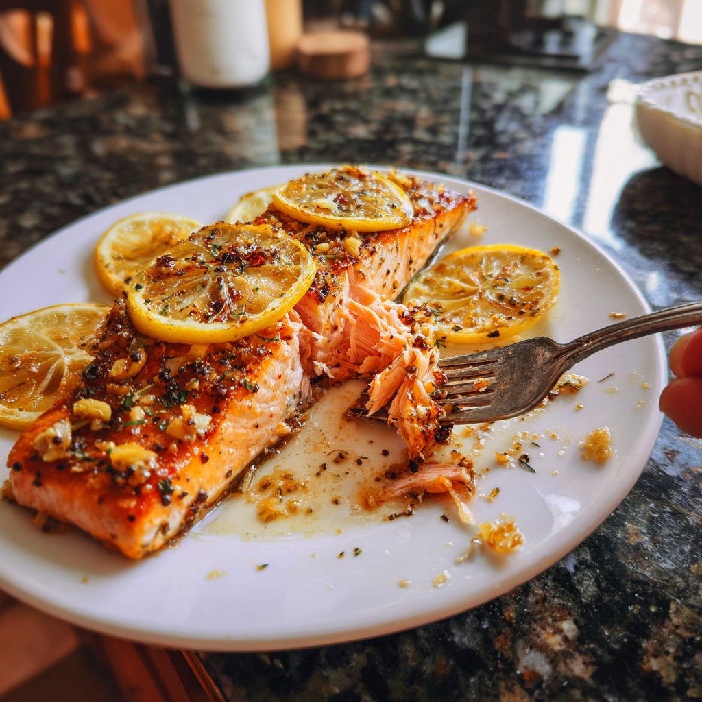 Knoblauch Zitronen Luftfrittierter Lachs