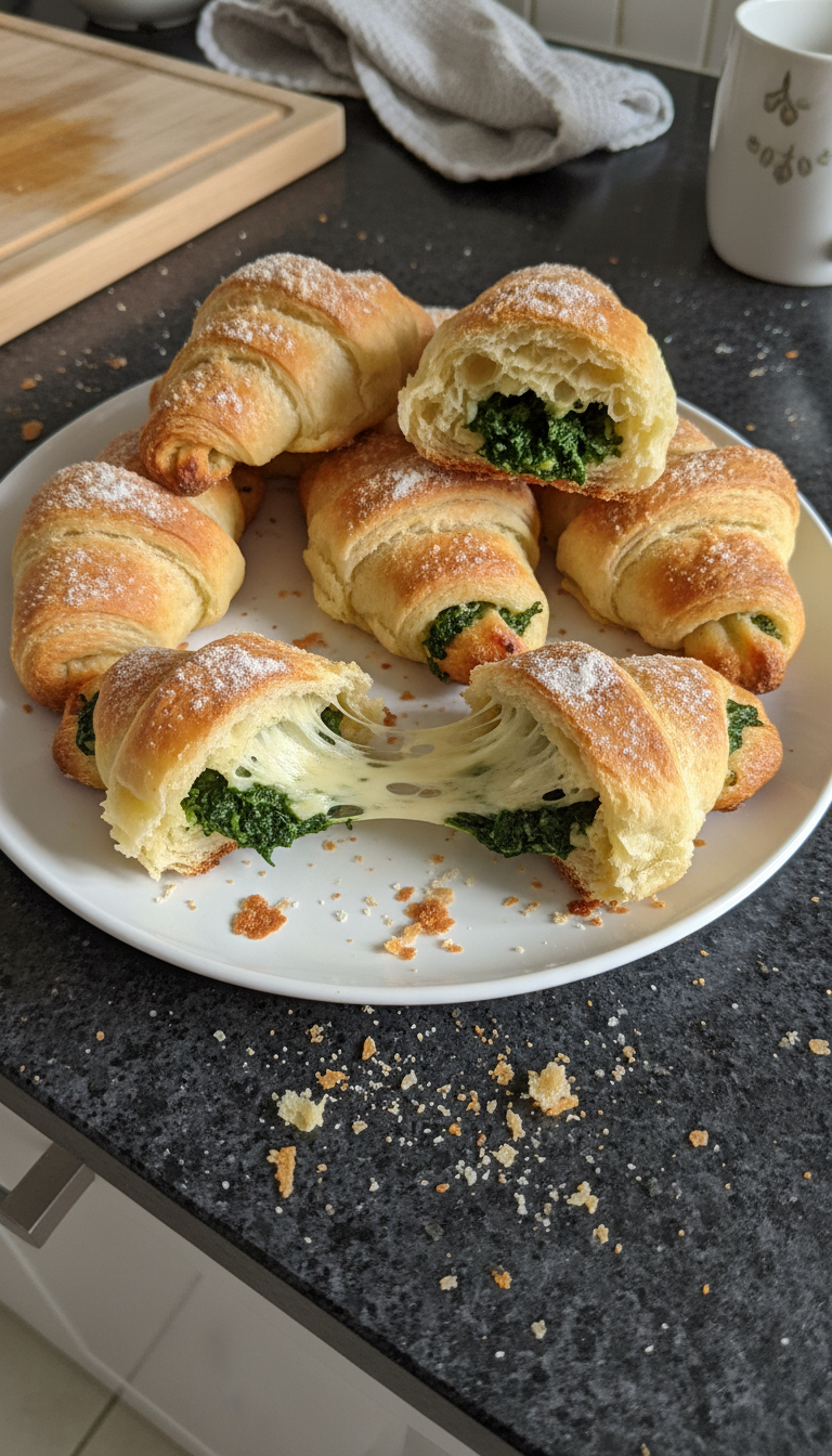 Käsige Spinat Croissant Rollen​