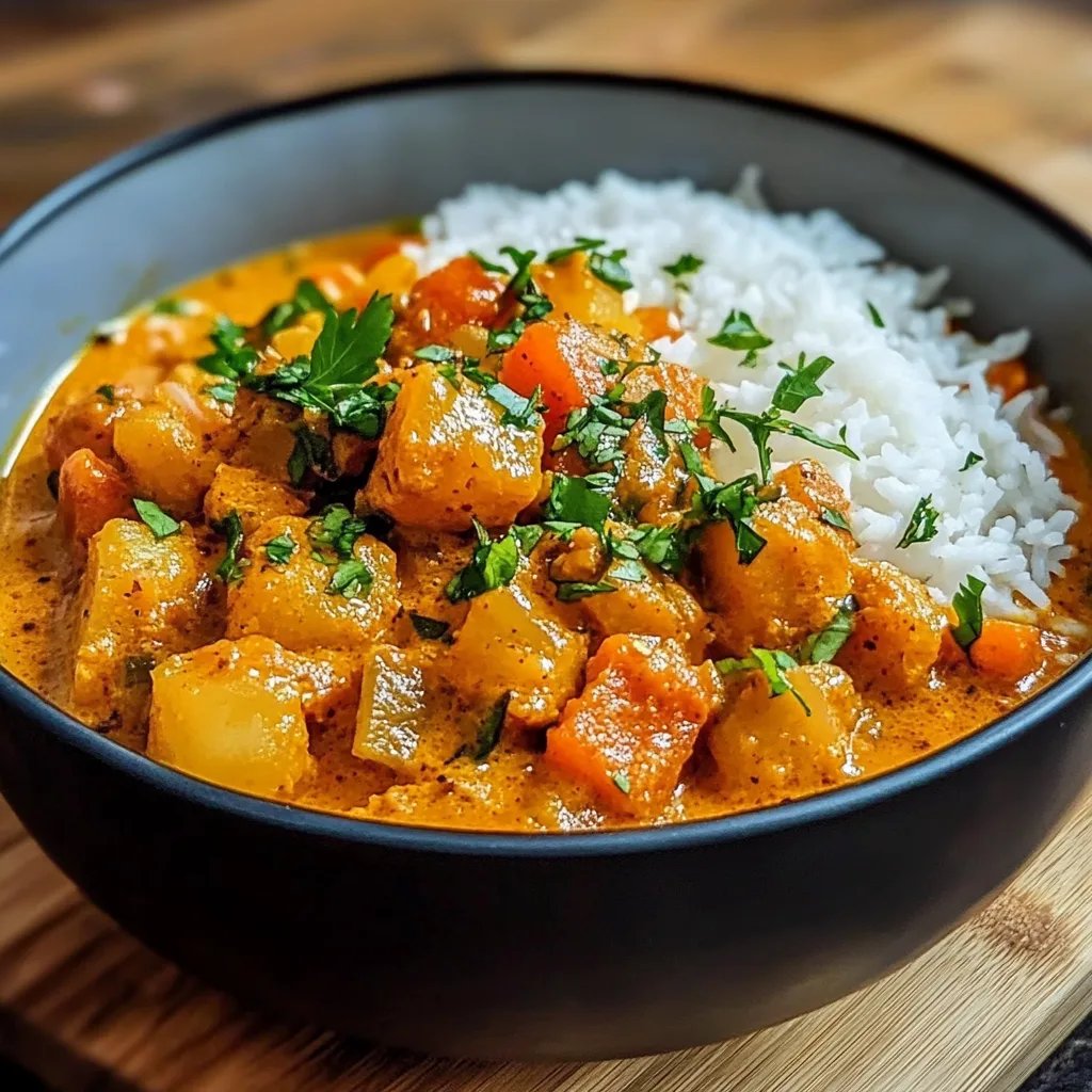 Veganes Kürbis Curry mit Kokosmilch