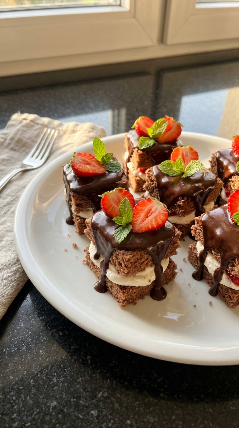 Schoko Erdbeer Shortcake Häppchen​