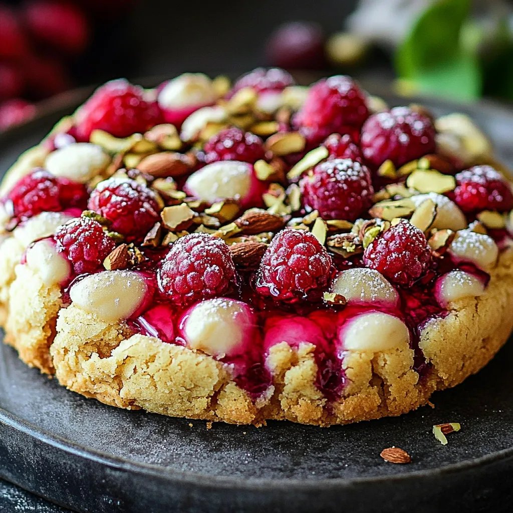 Pistazienkekse mit Weißer Schokolade und Himbeeren