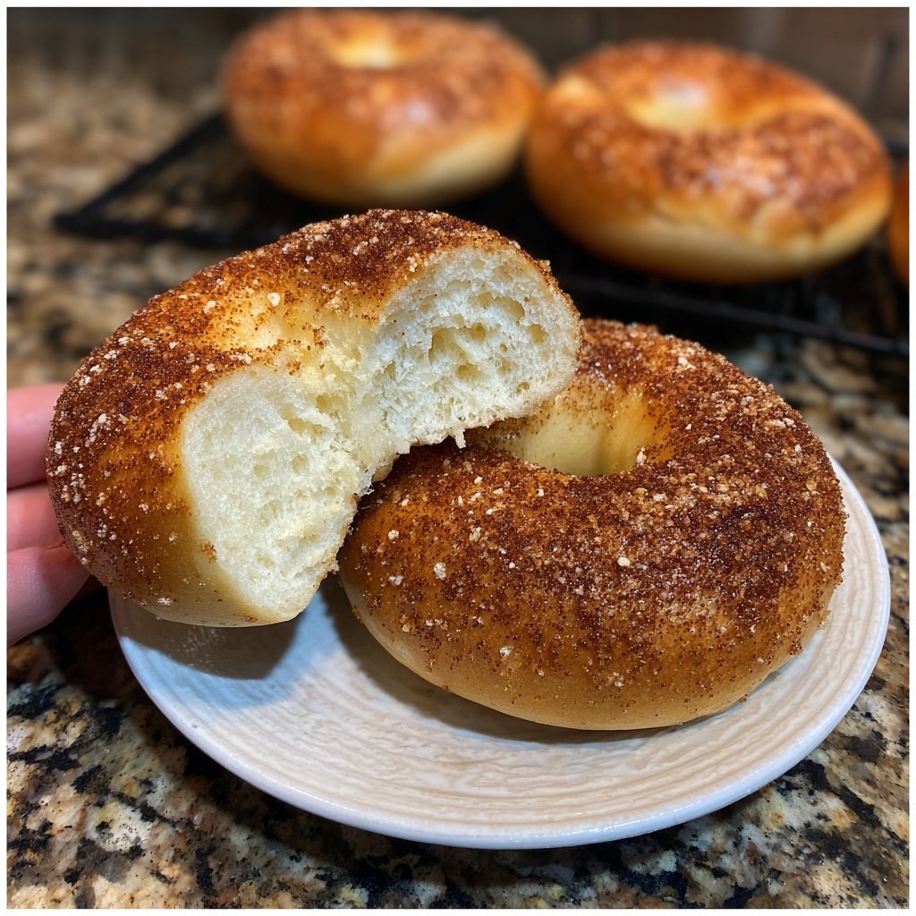 Protein Bagels mit Zimtzucker Topping