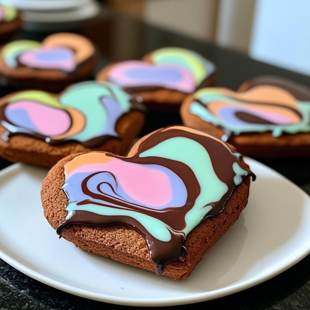 Lebkuchenherzen mit Schokoladenglasur