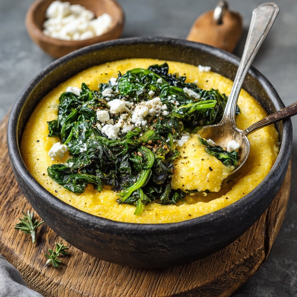 Hohes Protein Frühstücks Polenta