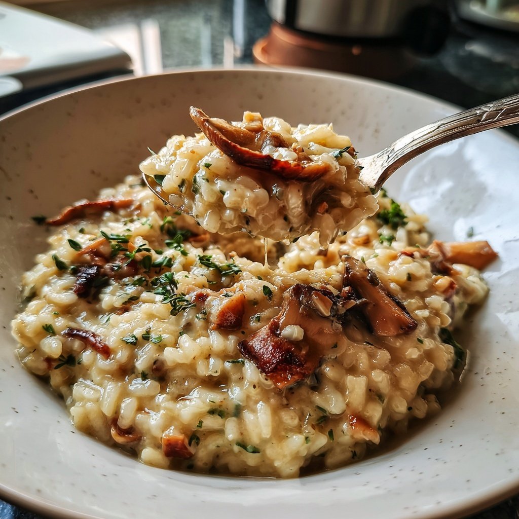 Pastinaken Risotto mit Pilzen