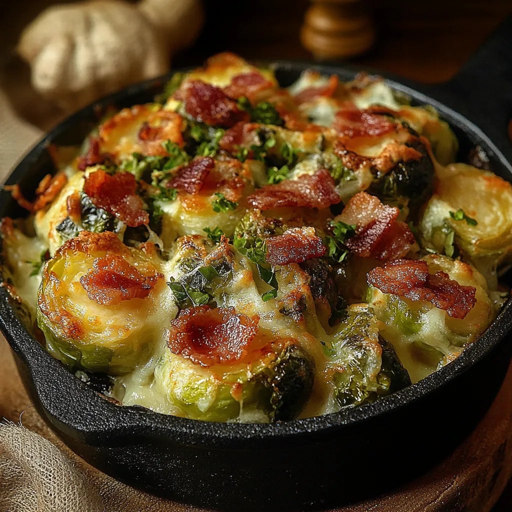 Süßer Ahorn-Bacon Auflauf für Rosenkohl-Fans