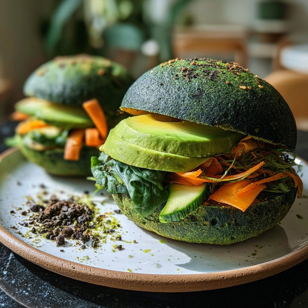 Seetang Kelp Burger mit Avocado