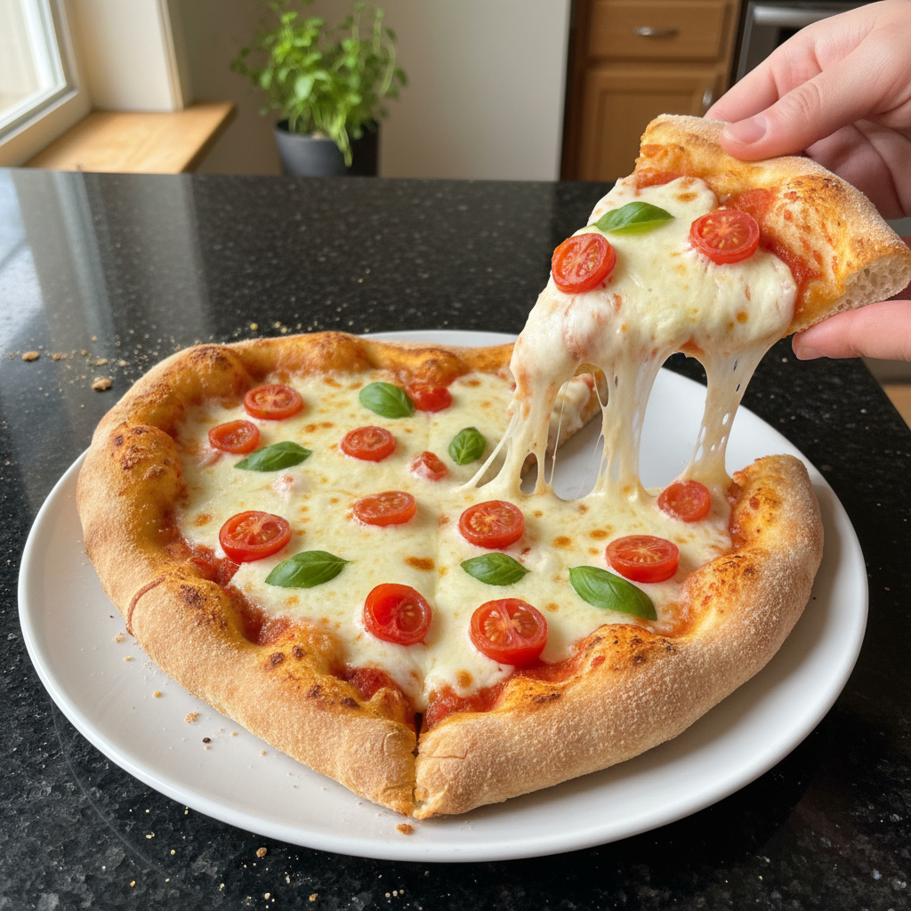 Valentinstags Herzförmige Pizza