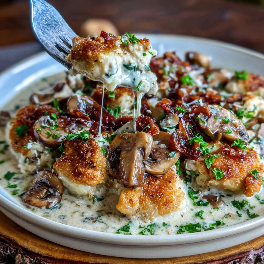 Cremiges Pilz Hähnchen