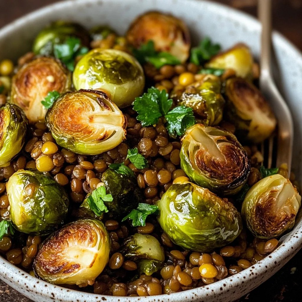 Gebratener Rosenkohl mit Berglinsen