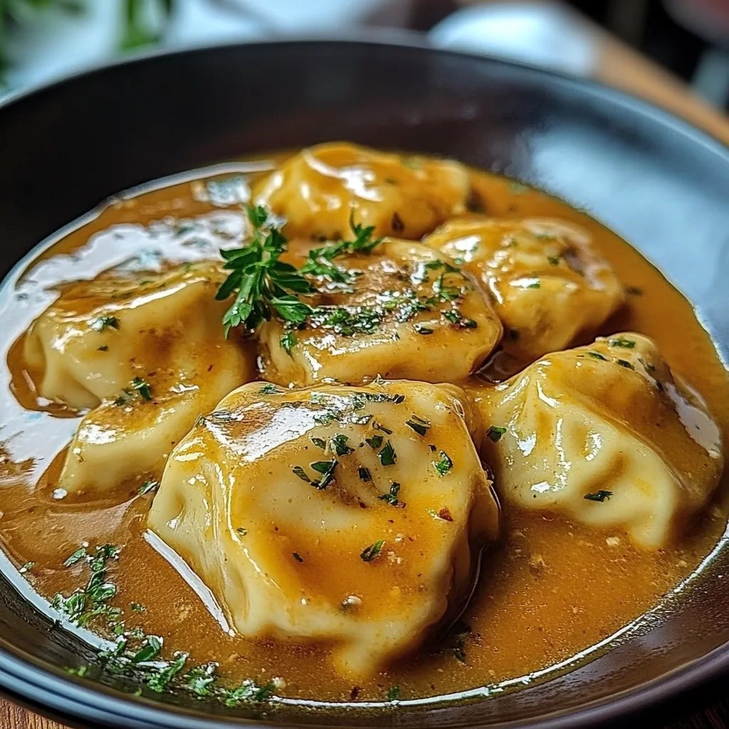 Butterzartes Rahmgulasch mit Serviettenknödel