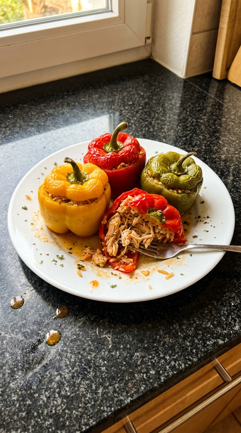 Gefüllte Paprika mit Hähnchen