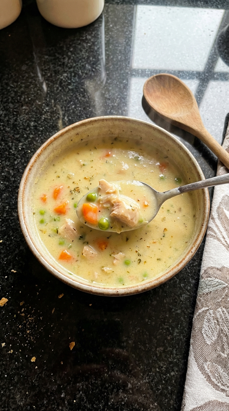 Cremige Hähnchen Suppe Wohlfühlschale