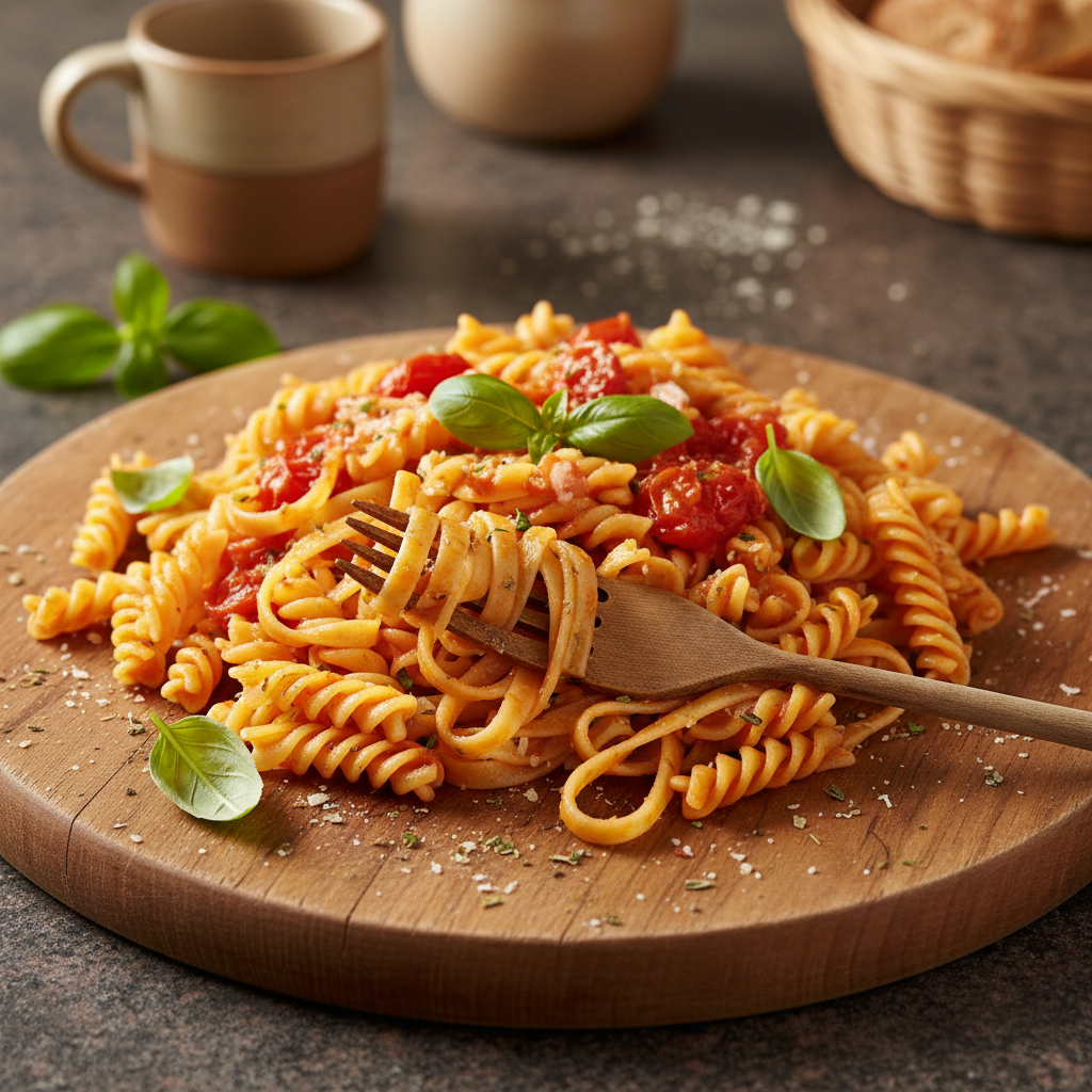 Tomaten Basilikum Pasta für Verliebte