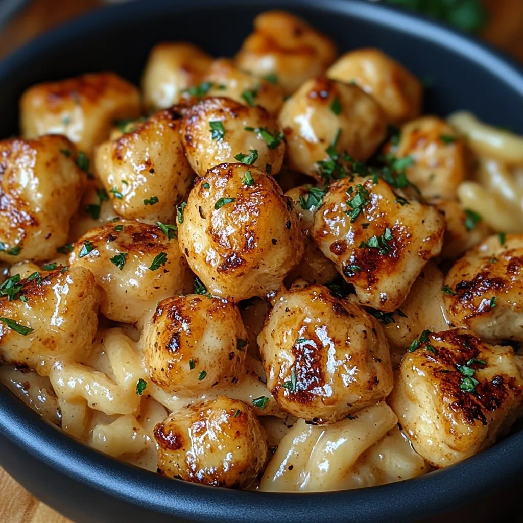 <p>Knoblauchbutter-Hähnchenstückchen mit cremiger Pasta: Ein Unglaubliches Ultimatives Rezept</p>