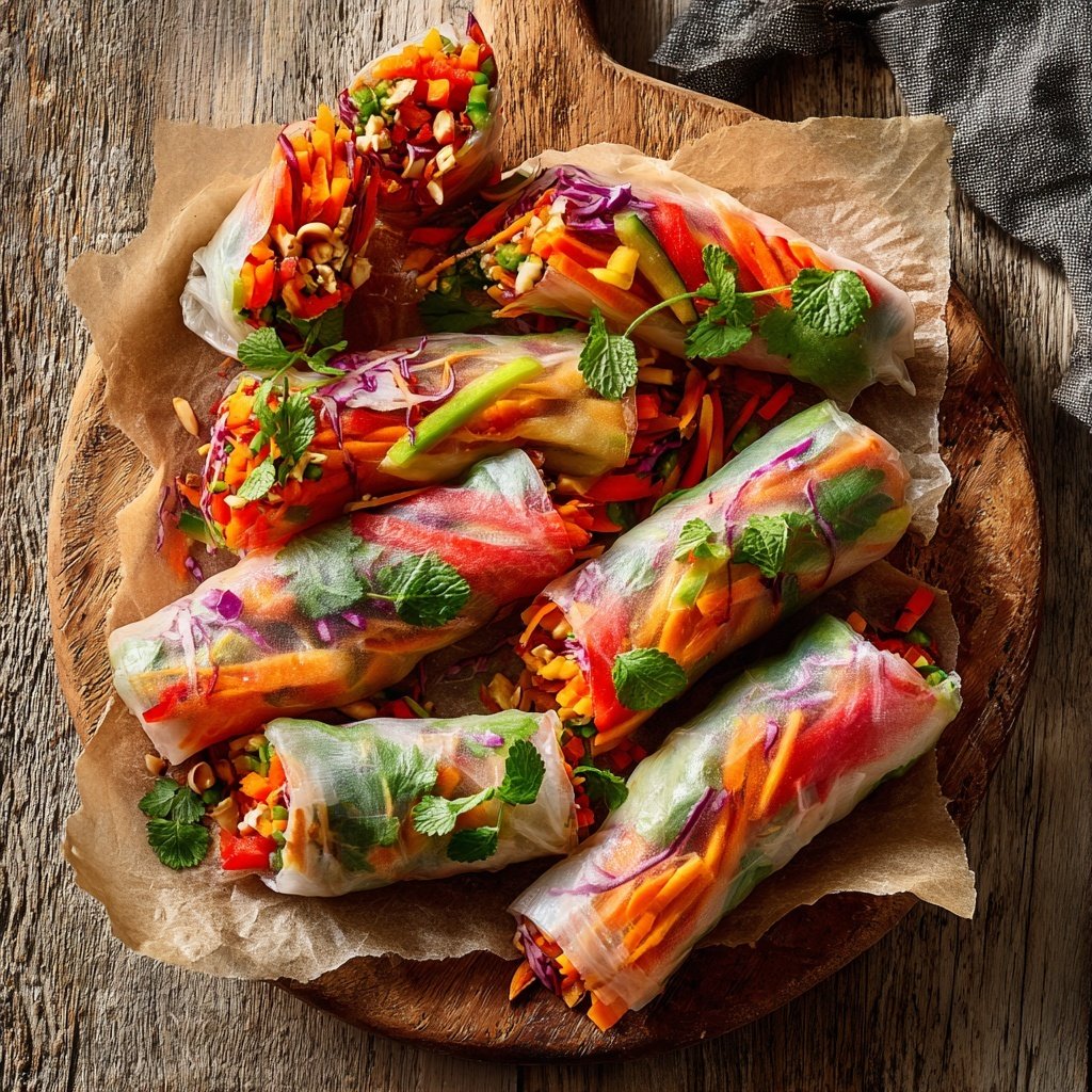 Einfache Frühlingsrollen mit Gemüse