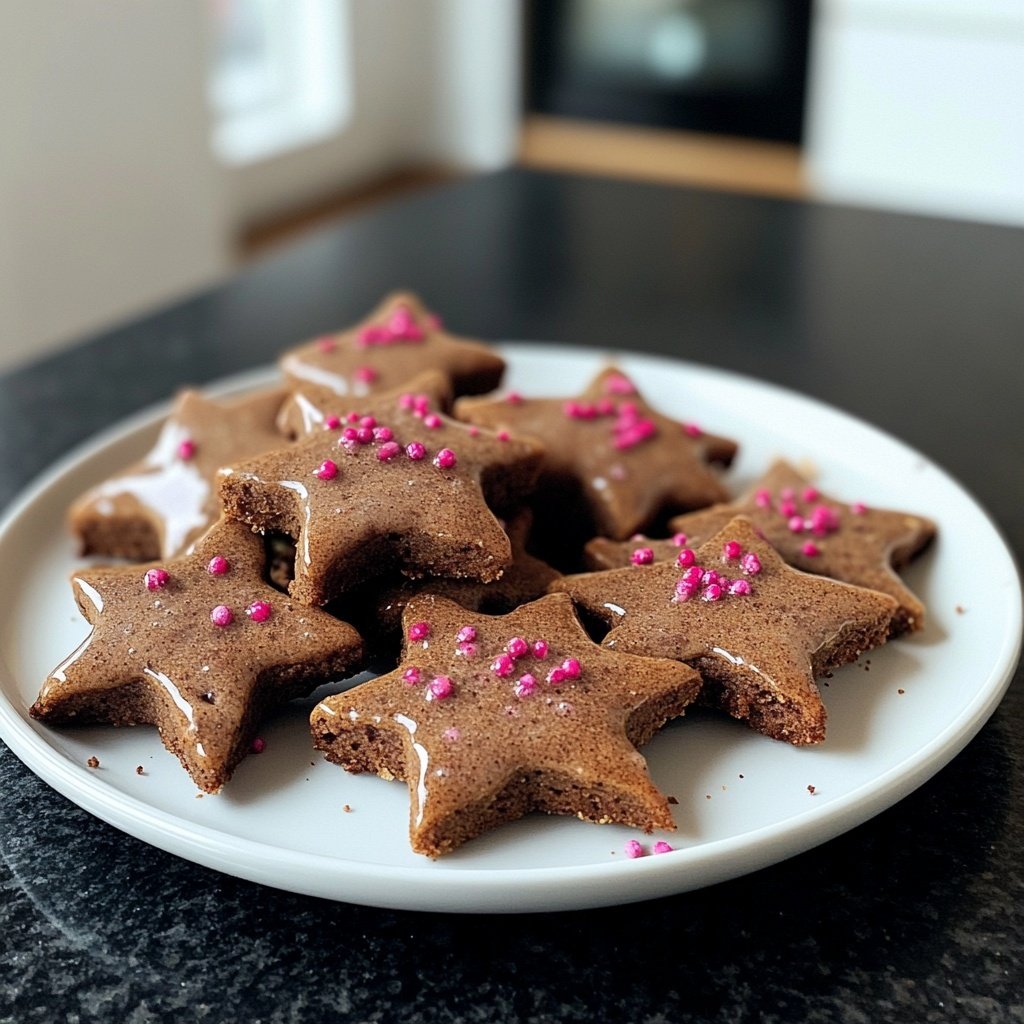Schoko-Zimtsterne mit rosa Pfeffer