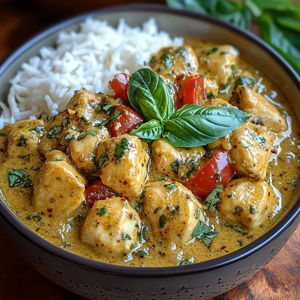 Hähnchen mit Basilikum in Kokos-Curry-Soße: Ein Unglaubliches Ultimatives Rezept für 2 Personen