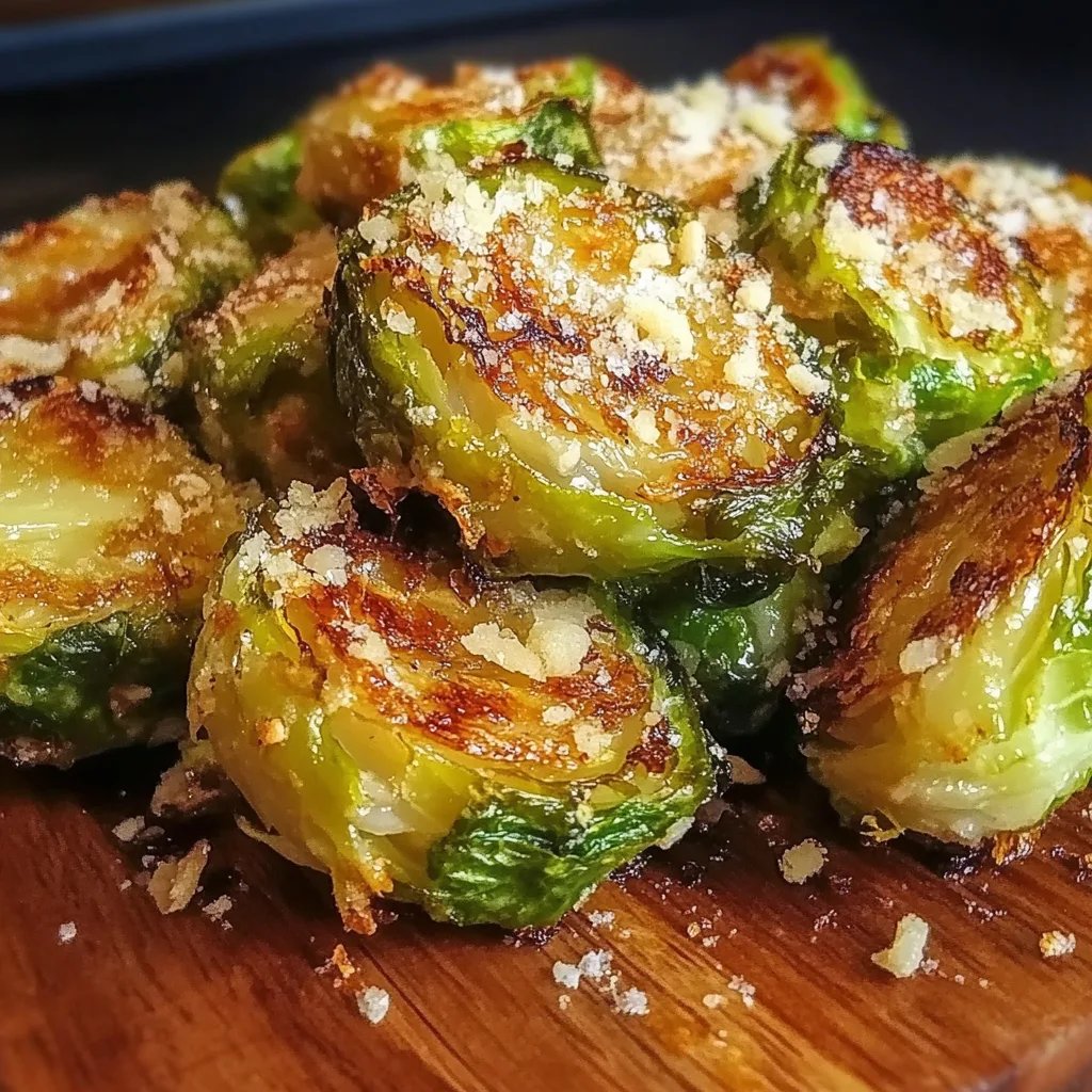 Knusprige Knoblauch Parmesan Rosenkohl