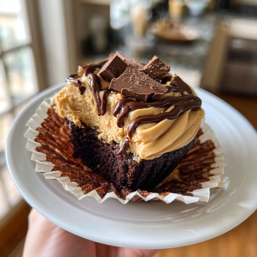 Erdnussbutter Schokoladen Cupcake Glück