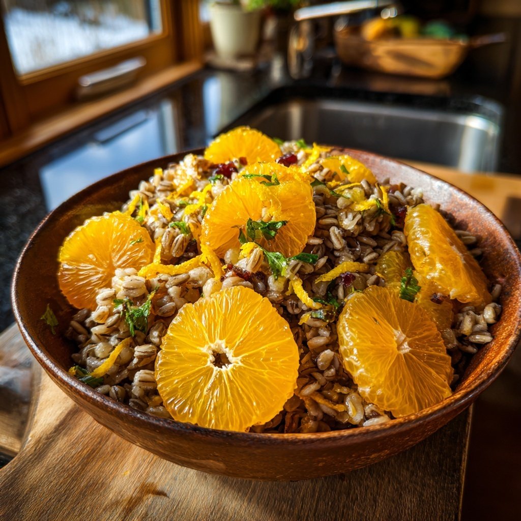 Winterlicher Zitrus-Getreide-Salat