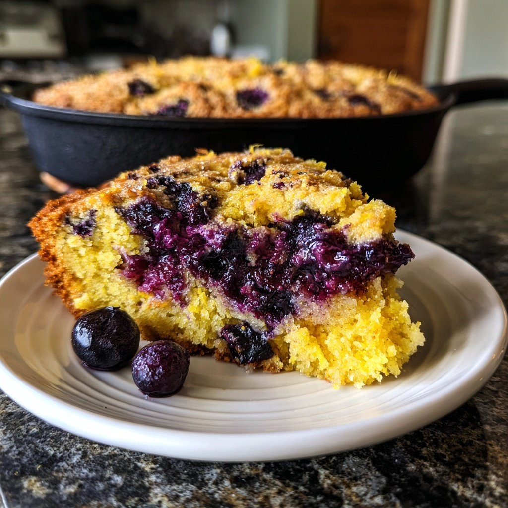 Zitrone Blaubeeren Sauerteig mit Polenta Topping