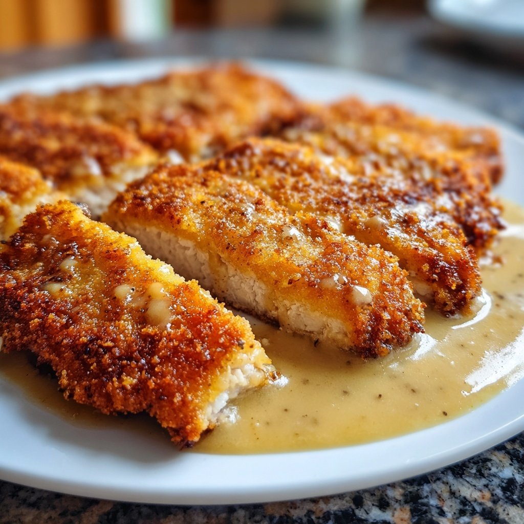 Schweineschnitzel mit Dijonsenfsoße