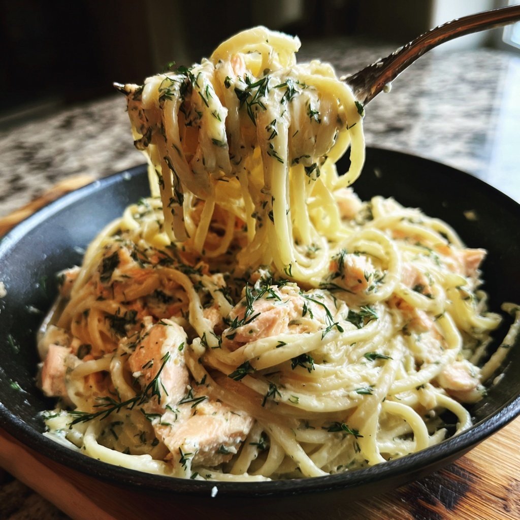 Cremige Lachs-Spaghetti-Delikatesse