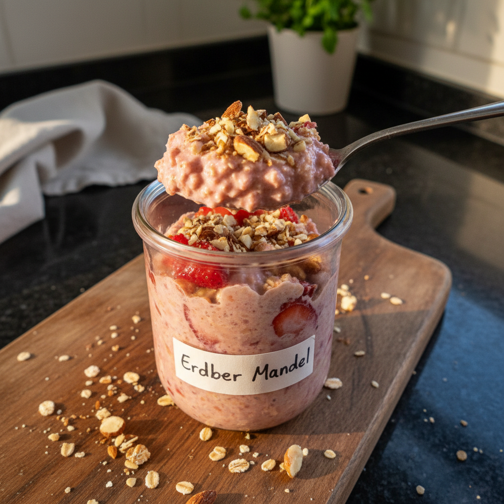 Erdbeer Mandel Overnight Oats