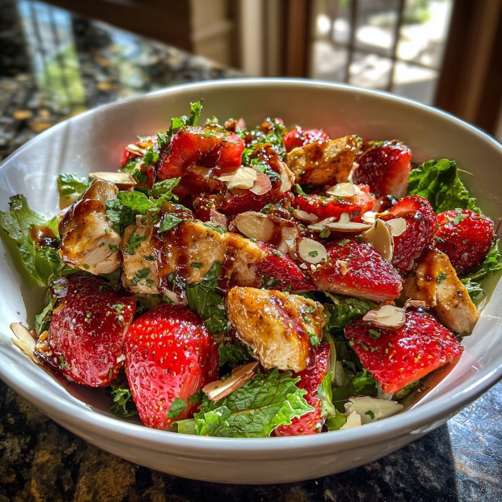 Herzhafter Erdbeer-Hühnchen-Salat