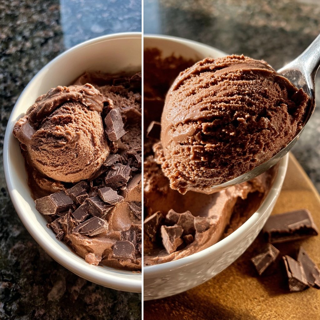 Schokoladen-Eis ohne Maschine