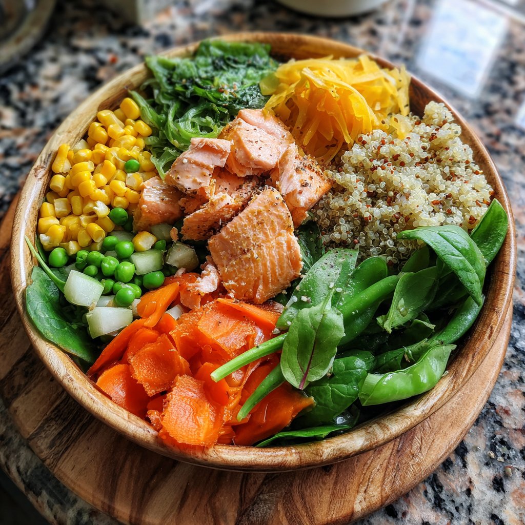 Energiebowl mit Lachs und Quinoa