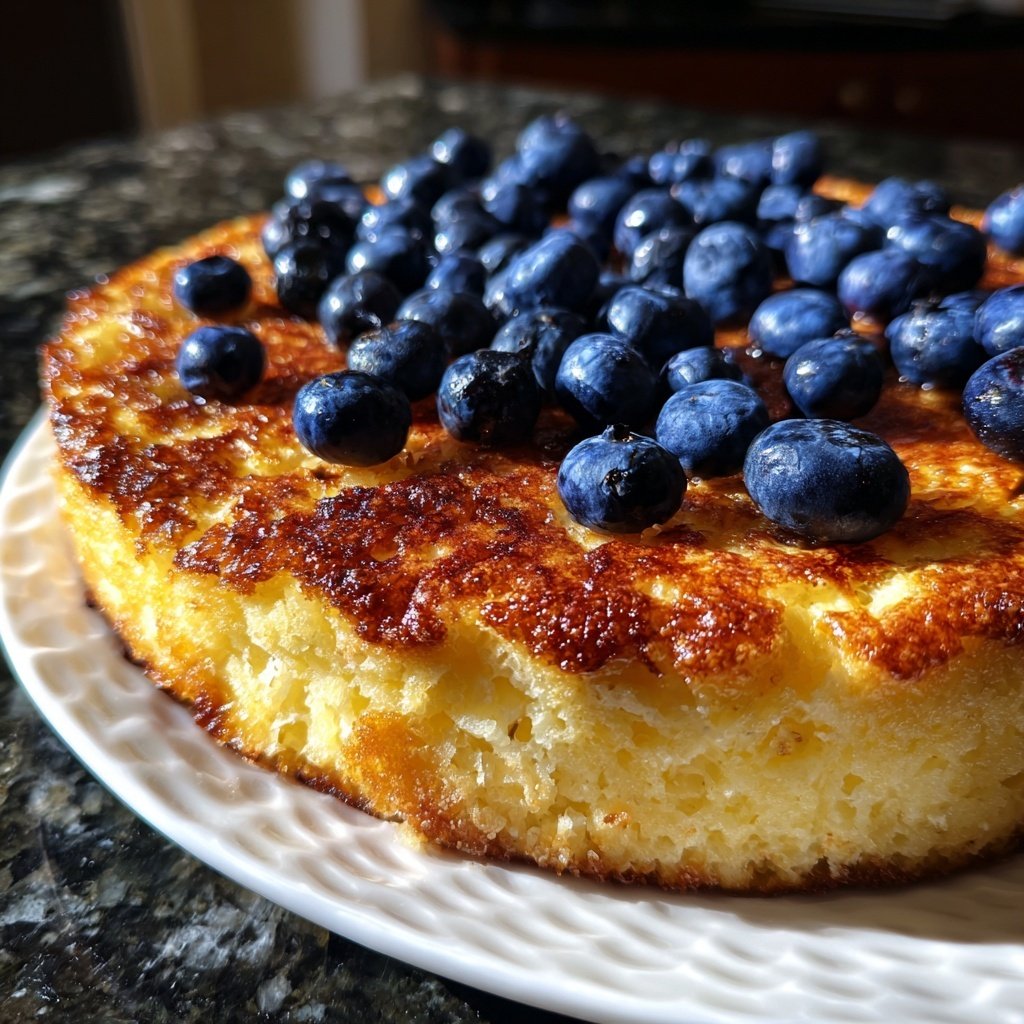 Käsepfannkuchen mit frischen Blaubeeren