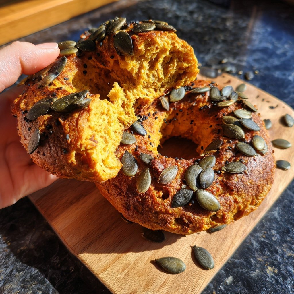 Protein Bagels mit Kürbisgewürz Geschmack