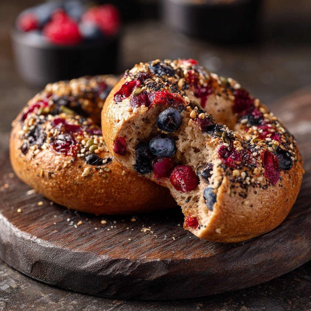 Protein Bagels mit Beeren Mix In