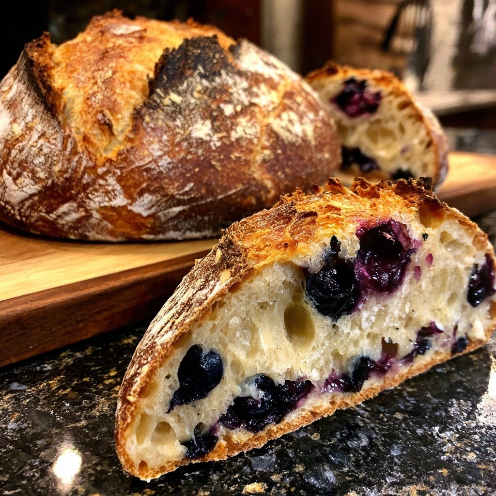 Zitrone Blaubeeren Sauerteig mit Basilikum Infusion