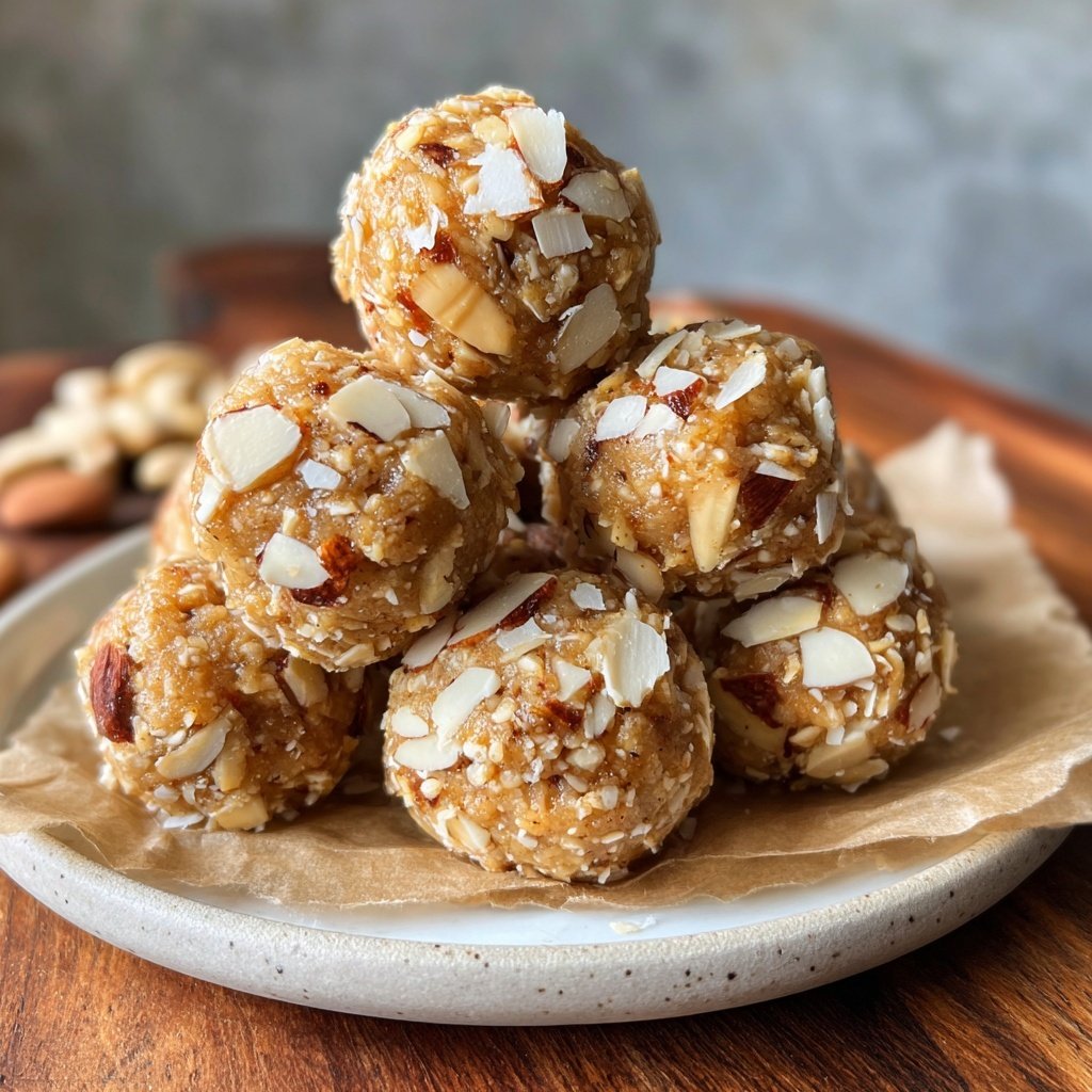 Erdnussbutter Mandel Energiekugeln